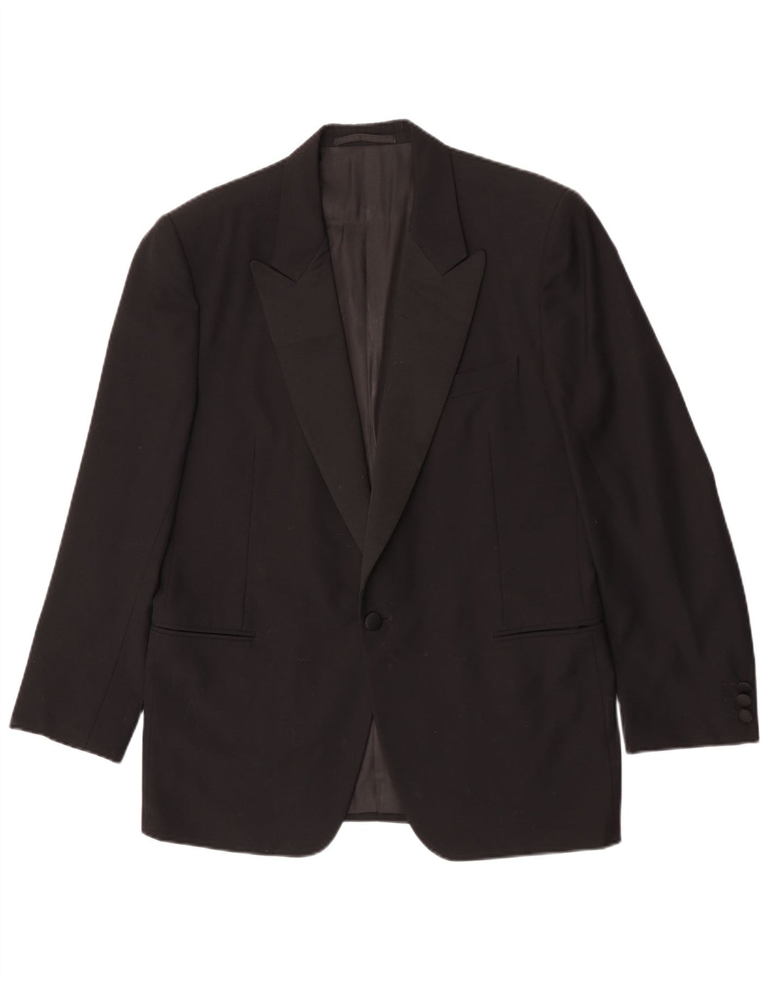 Vintage Mens 1 Button Blazer Jacket IT 50 Large Black Wool