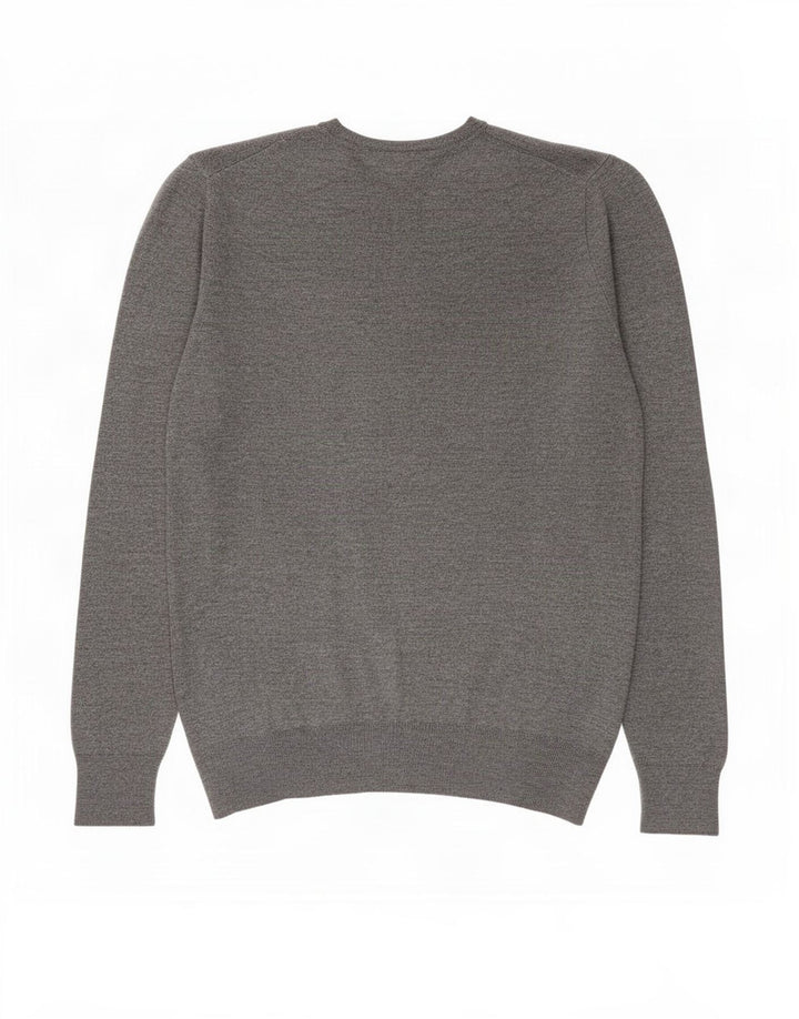 Zara Mens V-Neck Jumper Sweater XL Grey