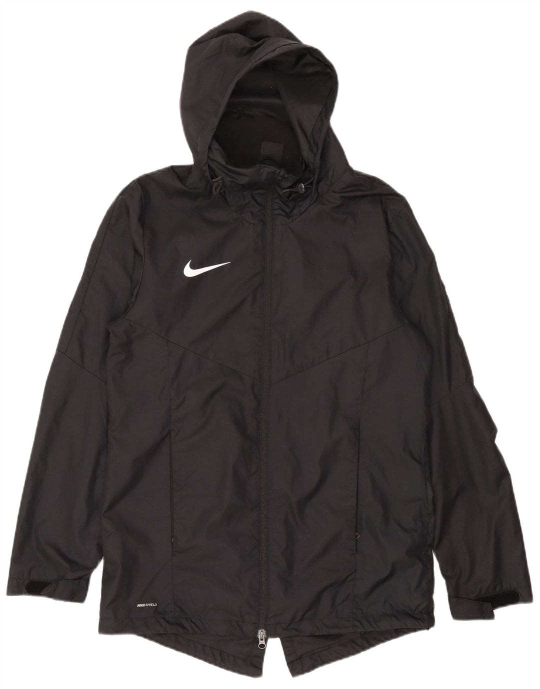 Nike Mens Dri Fit Hooded Rain Jacket UK 38 Medium Black Polyester