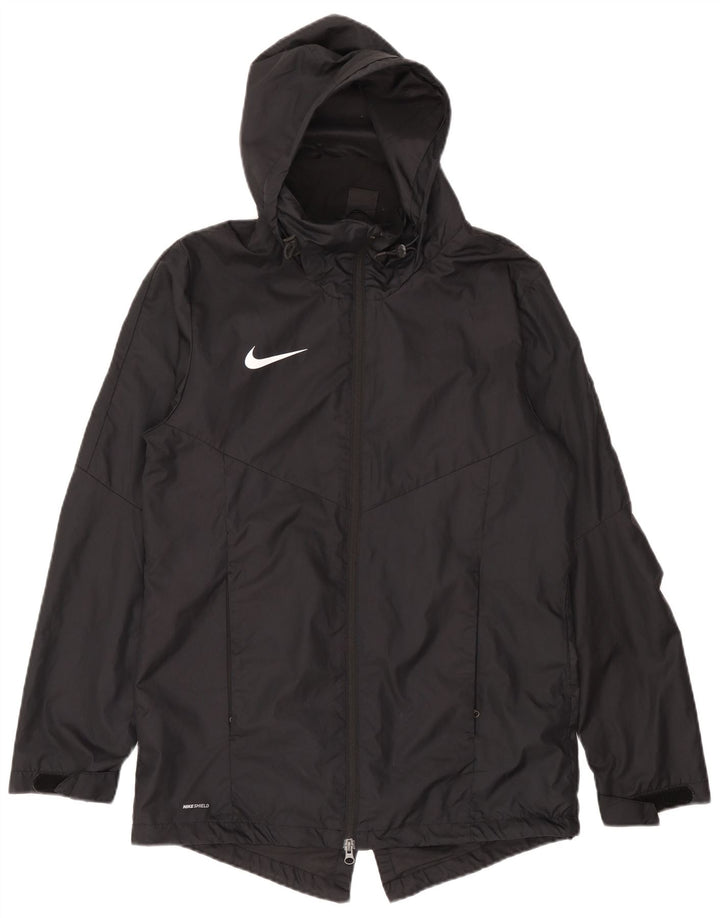 Nike Mens Dri Fit Hooded Rain Jacket UK 38 Medium Black Polyester