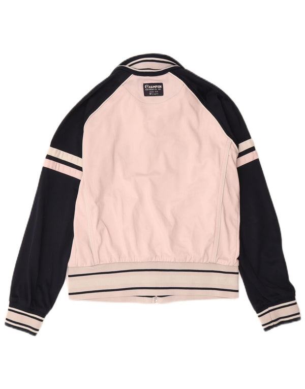 CHAMPION Girls Tracksuit Top Jacket 11-12 Years Large Pink Colourblock