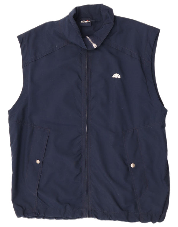 Ellesse Mens Sleeveless Tracksuit Top Jacket IT 52 Large Navy Blue
