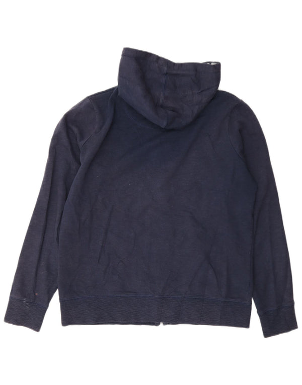 Crew Clothing Womens Zip Hoodie Sweater UK 12 Medium Navy Blue Cotton
