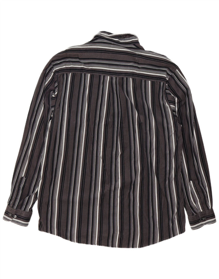 LERROS Mens Corduroy Shirt Large Grey Striped Cotton