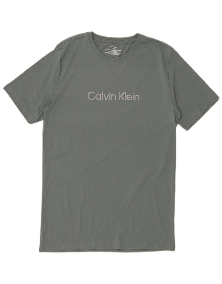 Calvin Klein Mens Graphic T-Shirt Top Small Grey Cotton