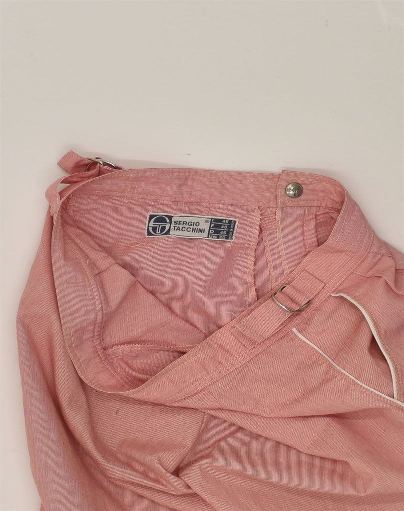 SERGIO TACCHINI Womens Chino Shorts IT 46 Large W30 Pink Pinstripe | Vintage Sergio Tacchini | Thrift | Second-Hand Sergio Tacchini | Used Clothing | Messina Hembry 