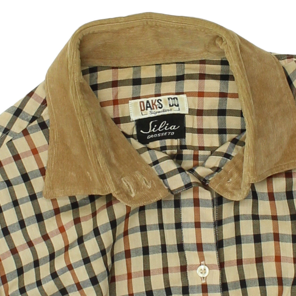 DAKS Womens Beige Check Button Up Shirt | Vintage High End Casual Designer VTG | Vintage Messina Hembry | Thrift | Second-Hand Messina Hembry | Used Clothing | Messina Hembry 
