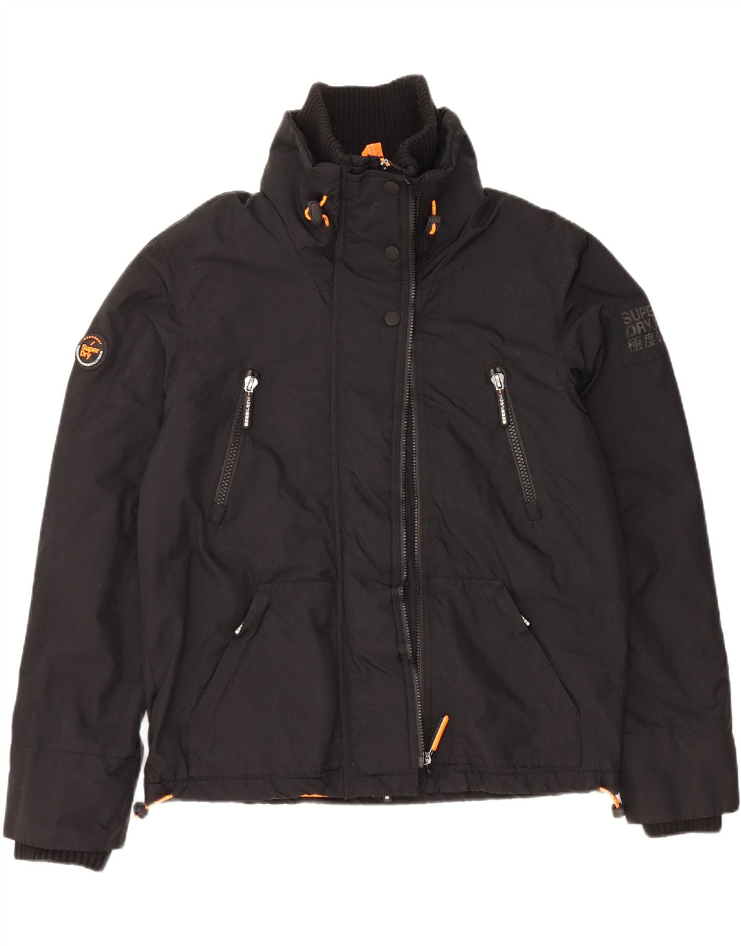 SUPERDRY Mens Windbreaker Jacket UK 40 Large Black Nylon