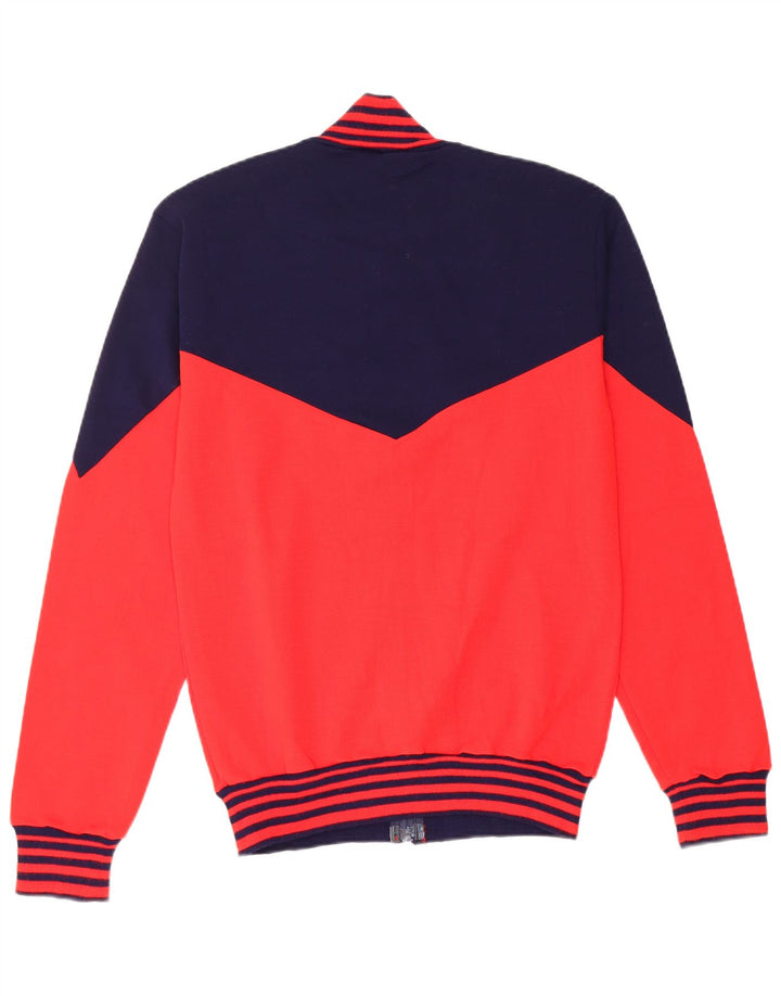 Samas Mens Tracksuit Top Jacket Small Red Colourblock Acrylic Retro