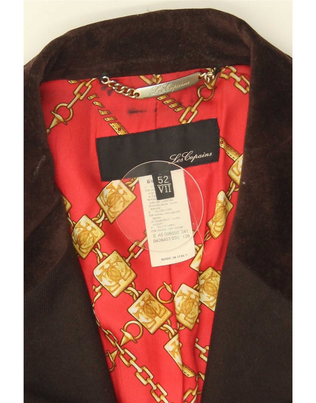 Les Copains Womens 3 Button Blazer Jacket IT 52 2XL Brown Virgin Wool