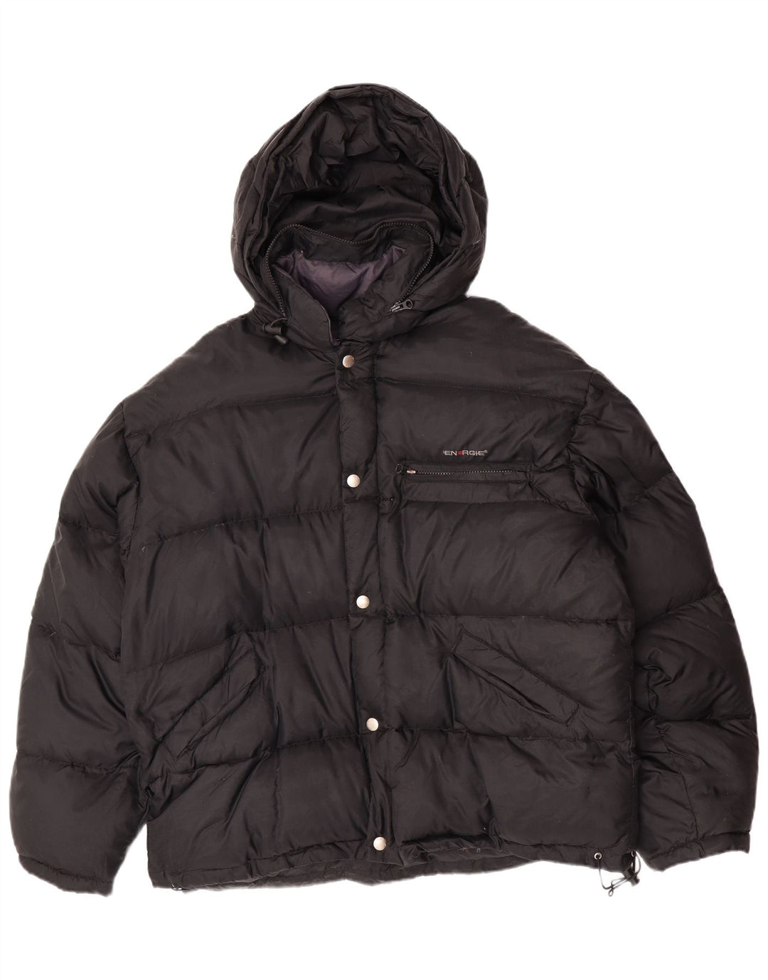 Energie Mens Hooded Padded Jacket UK 42 XL Black