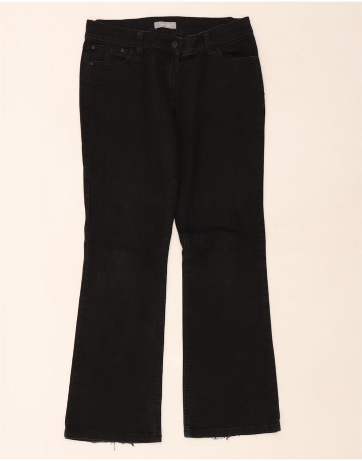 Marks & Spencer Womens Bootcut Jeans UK 14 Large W32 L30 Black Cotton