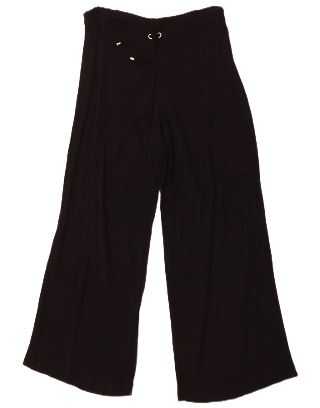 Marks & Spencer Womens Wide Leg Trousers UK 14 Large W32 L29 Black Viscose