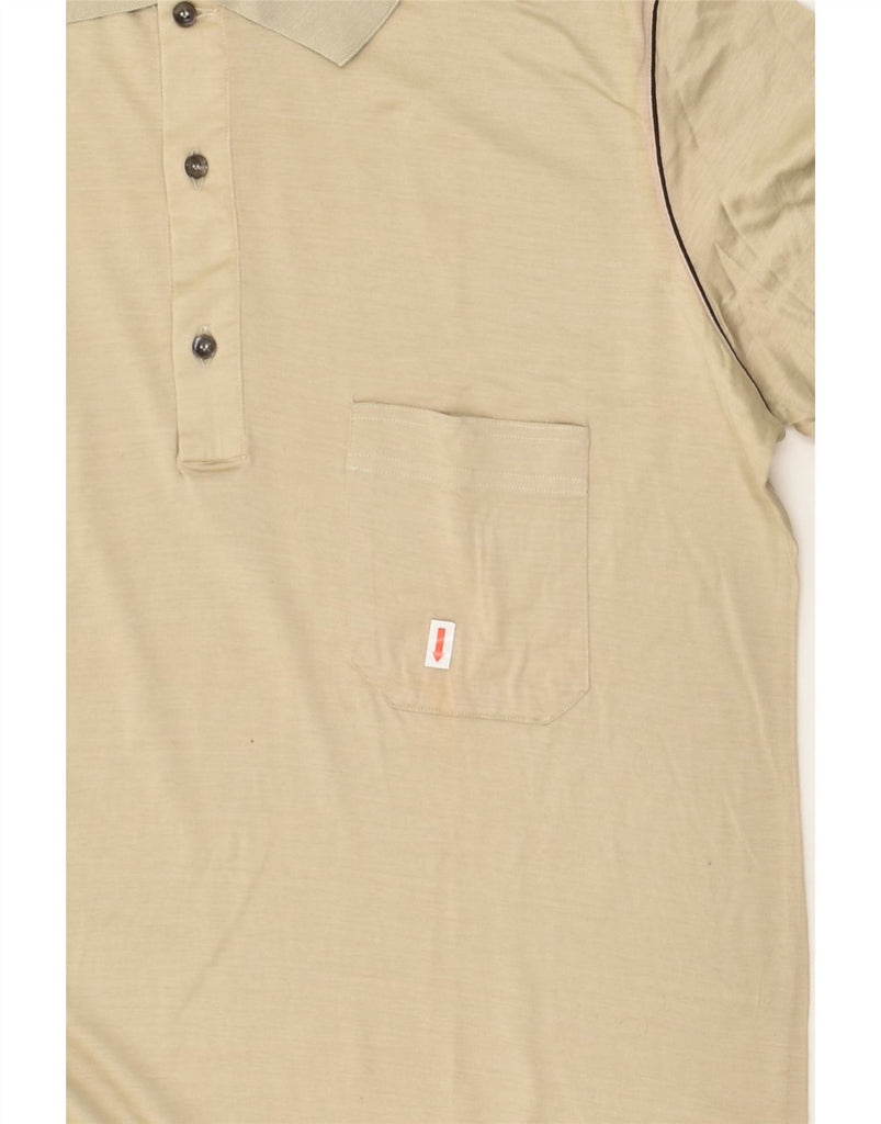 VINTAGE Mens Polo Shirt IT 54 XL Beige Cotton | Vintage Vintage | Thrift | Second-Hand Vintage | Used Clothing | Messina Hembry 