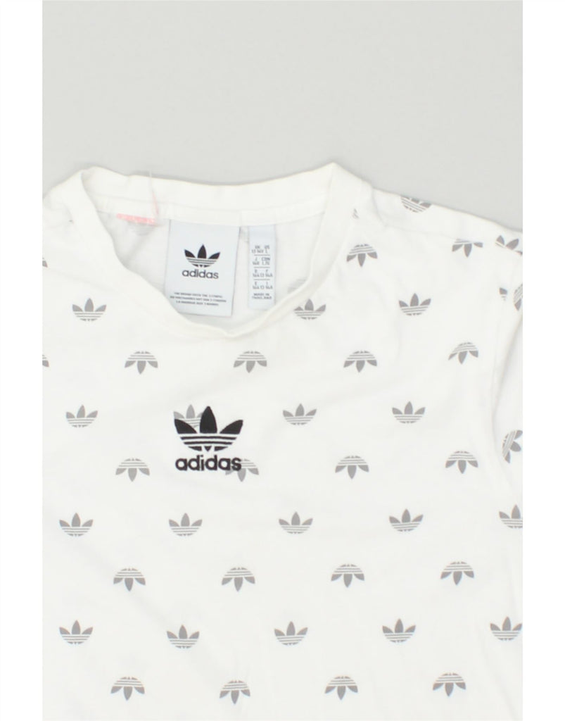 ADIDAS Boys Graphic T-Shirt Top 13-14 Years White | Vintage Adidas | Thrift | Second-Hand Adidas | Used Clothing | Messina Hembry 