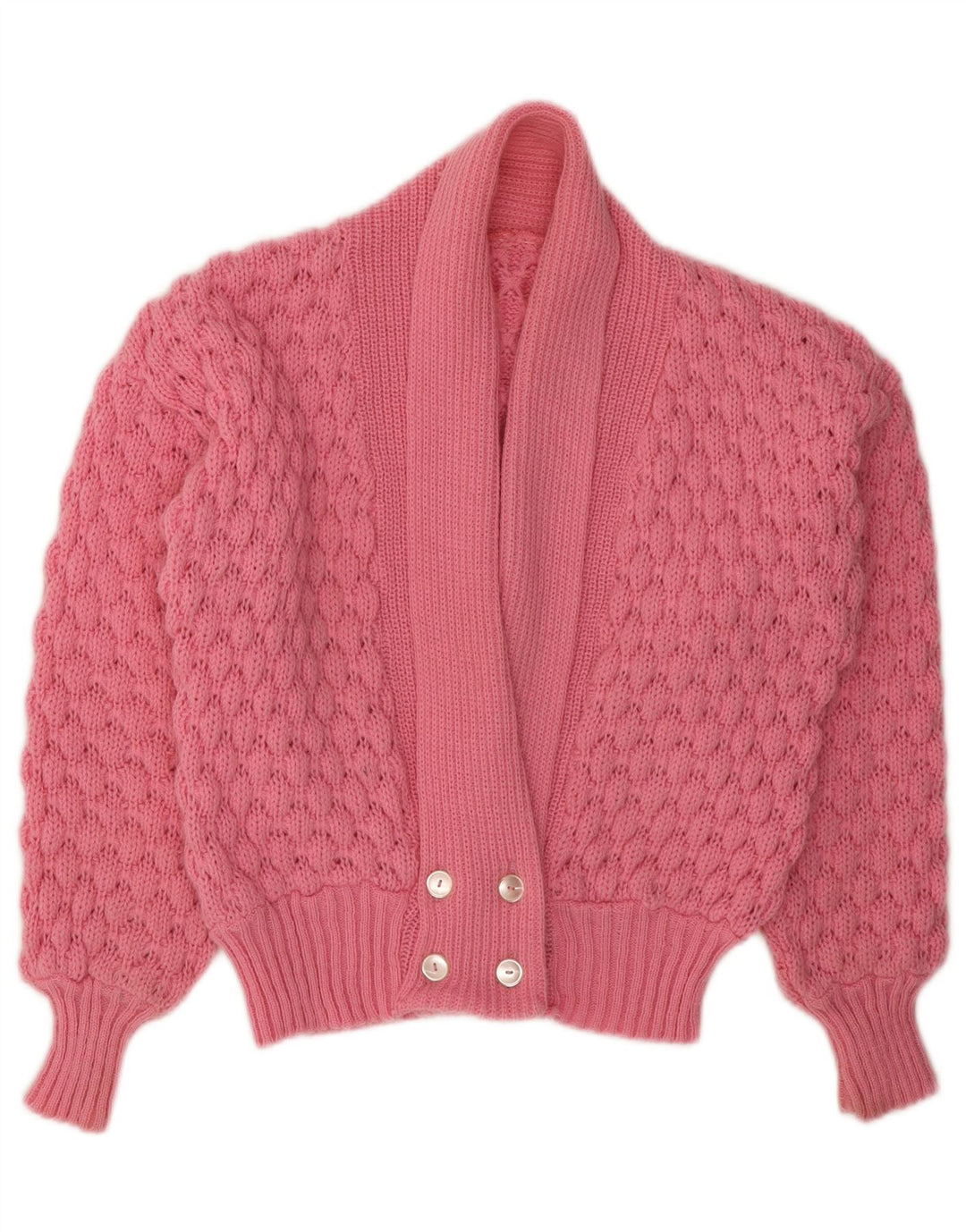 VINTAGE Womens Cardigan Sweater UK 16 Large Pink Vintage Vintage and Second-Hand Vintage from Messina Hembry 