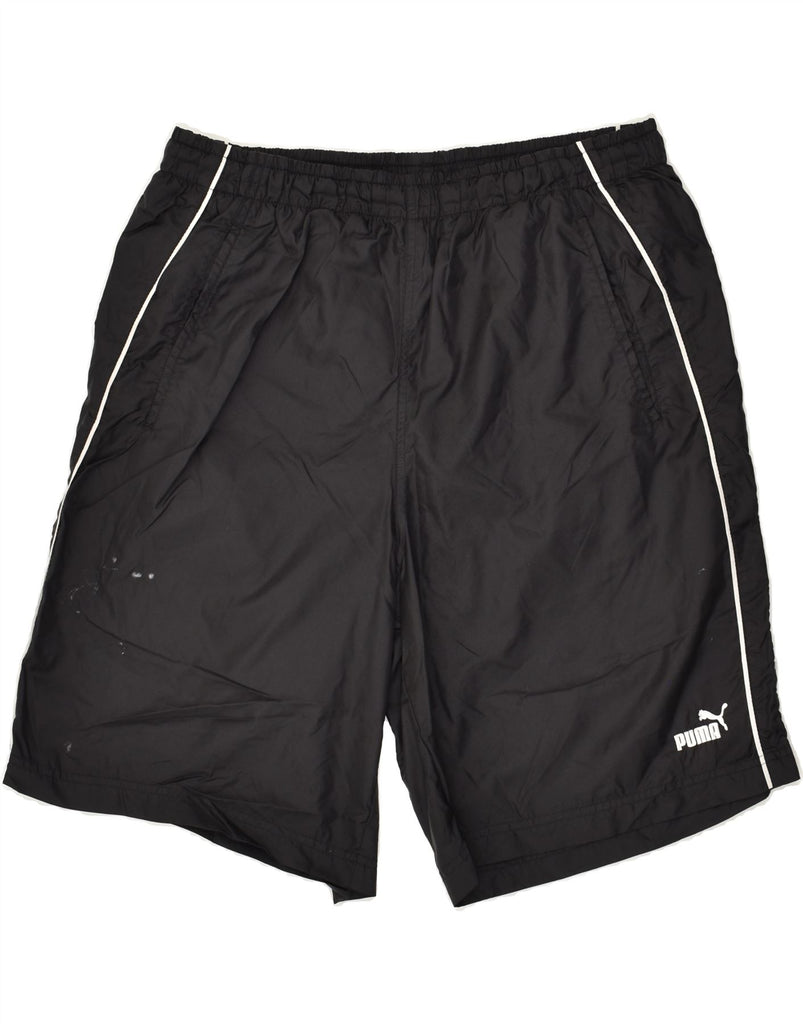 PUMA Mens Sport Shorts XL Black Nylon | Vintage Puma | Thrift | Second-Hand Puma | Used Clothing | Messina Hembry 