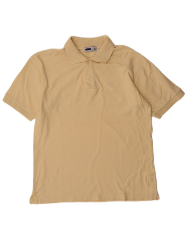 Fila Mens Polo Shirt IT 46 Small Beige Cotton