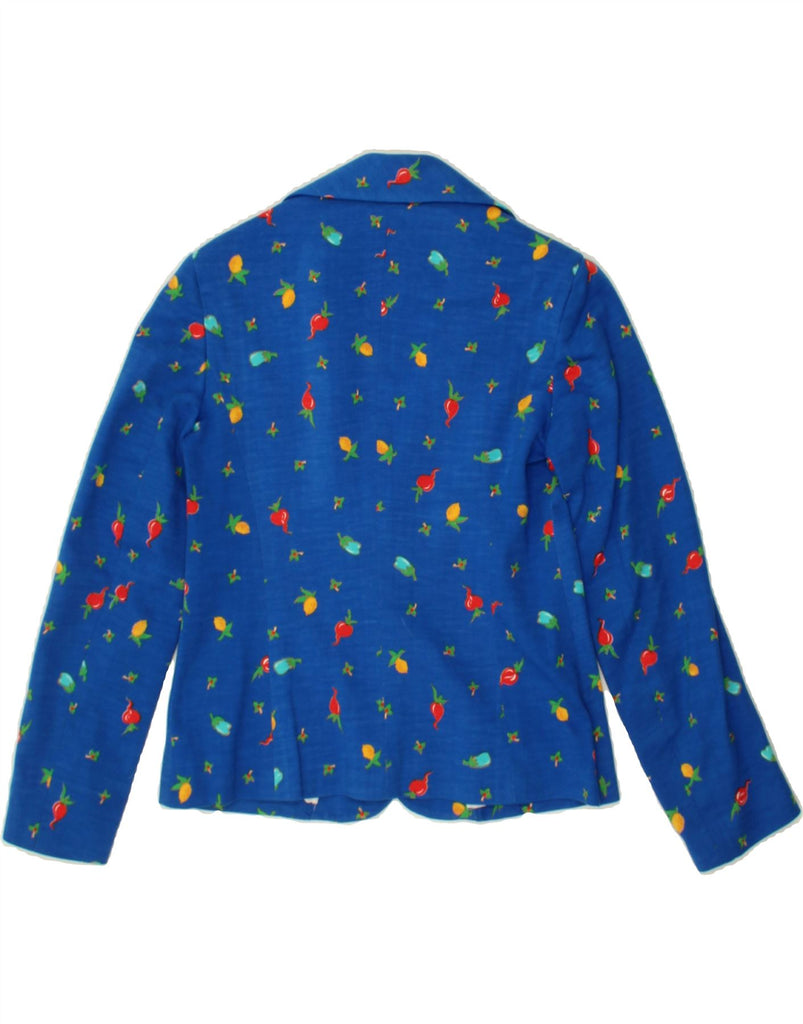 VINTAGE Womens Abstract Pattern 2 Button Blazer Jacket UK 12 Medium Blue | Vintage Vintage | Thrift | Second-Hand Vintage | Used Clothing | Messina Hembry 