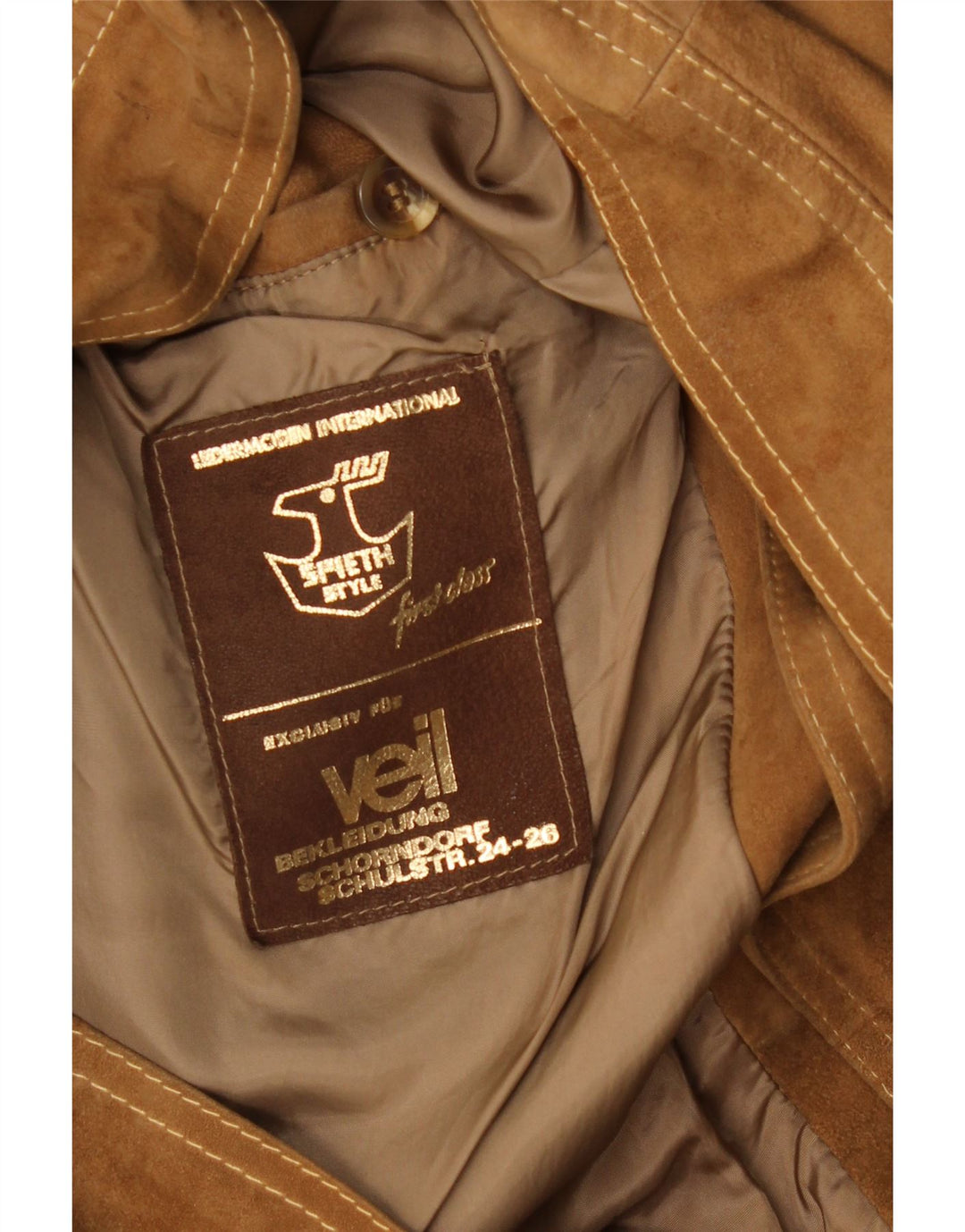 Vintage Mens Suede Jacket UK 38 Medium Brown