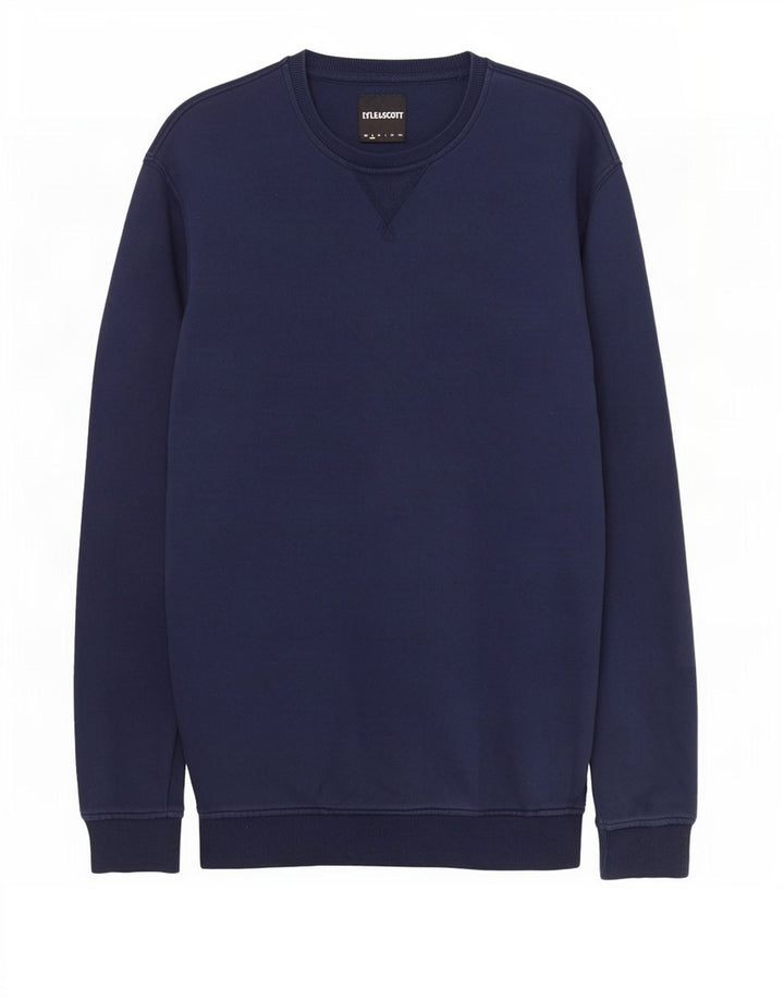 Lyle & Scott Mens Sweatshirt Jumper Small Navy Blue Cotton