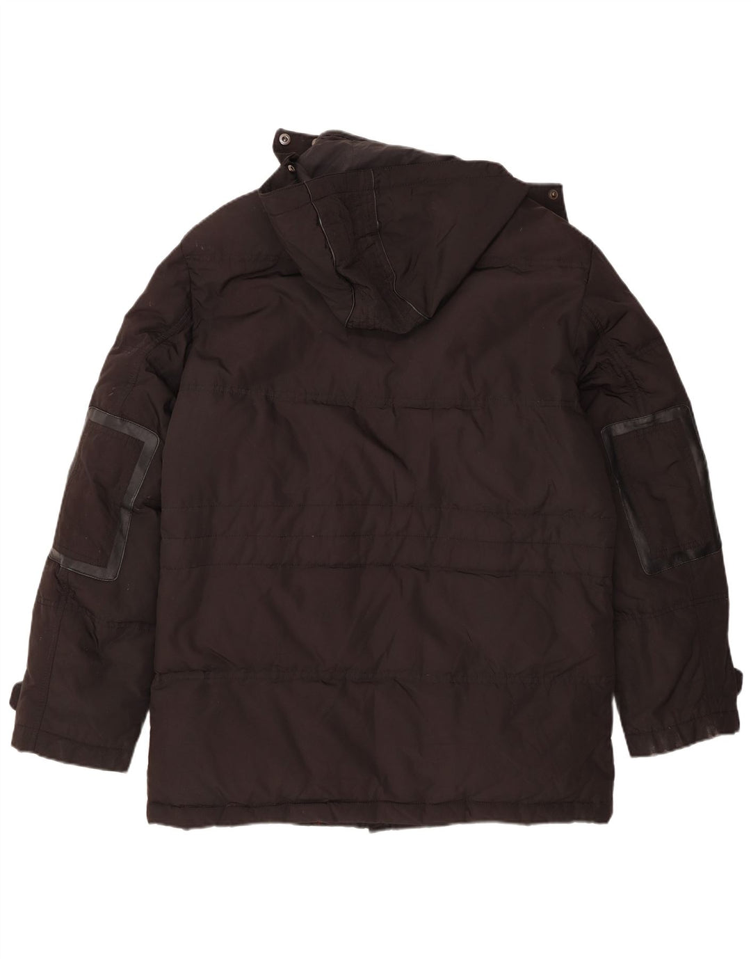 Navigare Mens Hooded Parka Jacket UK 40 Large Black Polyester