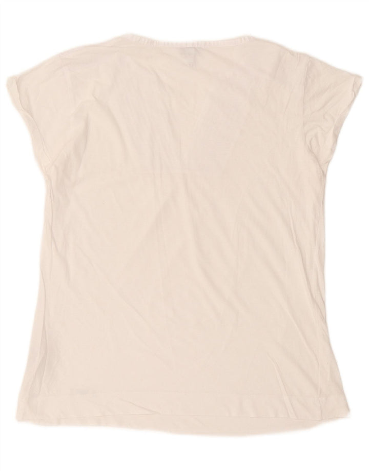 Armani Jeans Womens Blouse Top UK 16 Large White Cotton