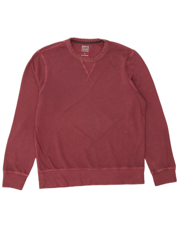 White Stuff Mens Sweatshirt Jumper Large Burgundy Cotton