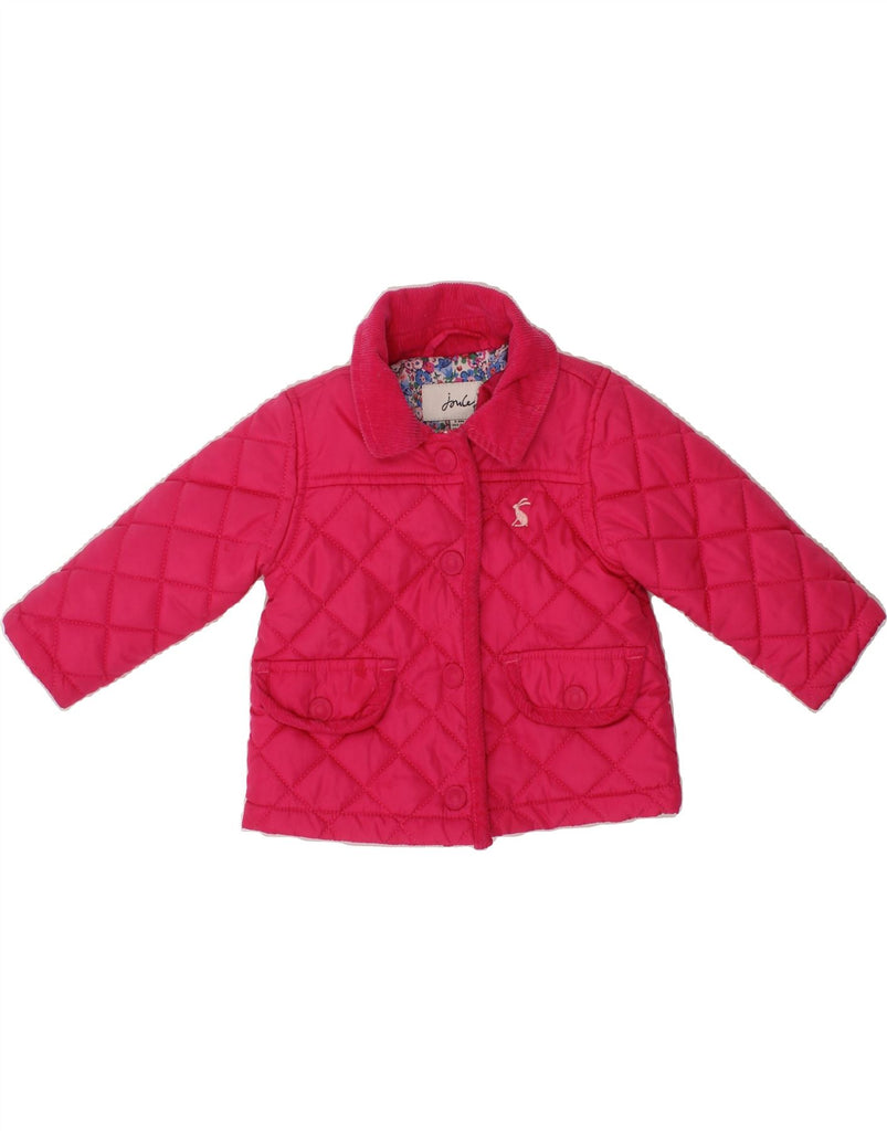JOULES Baby Girls Quilted Jacket 3-6 Months Pink Polyester Vintage Joules and Second-Hand Joules from Messina Hembry 