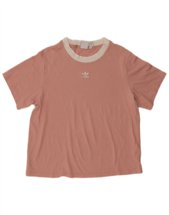 Adidas Womens Oversized T-Shirt Top UK 8 Small Pink Cotton