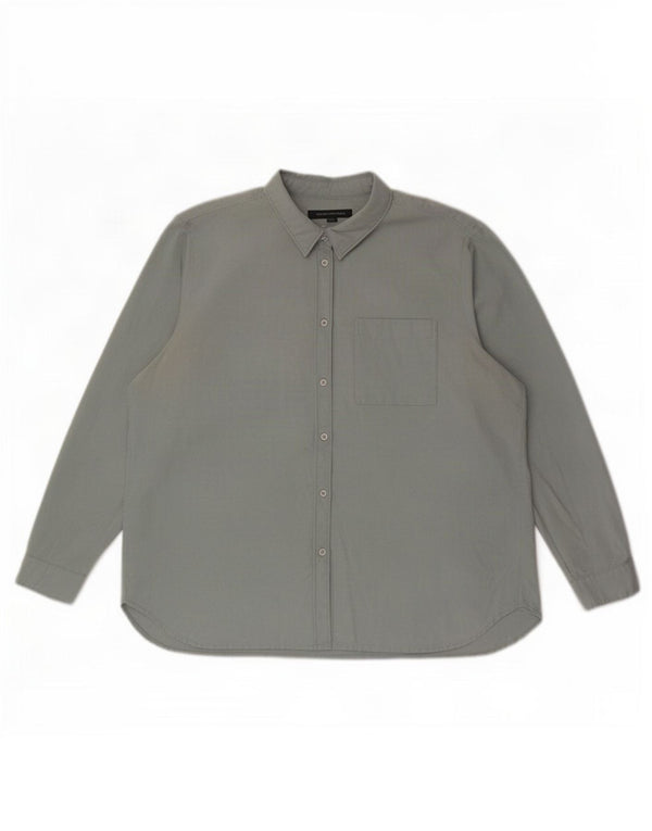 French Connection Womens Shirt UK 16 Large Green Cotton