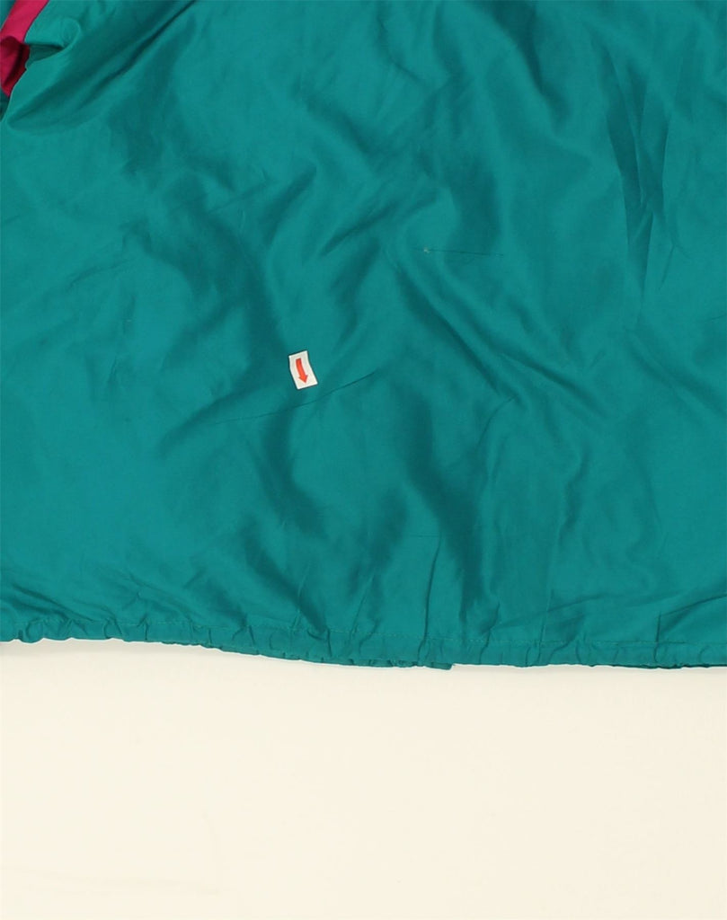 DOLOMITE Womens Hooded Windbreaker Jacket UK 16 Large Green Colourblock | Vintage Dolomite | Thrift | Second-Hand Dolomite | Used Clothing | Messina Hembry 