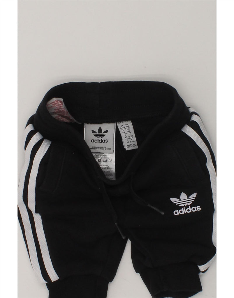 ADIDAS Baby Boys Joggers Tracksuit Trousers 0-3 Months Black Cotton | Vintage Adidas | Thrift | Second-Hand Adidas | Used Clothing | Messina Hembry 