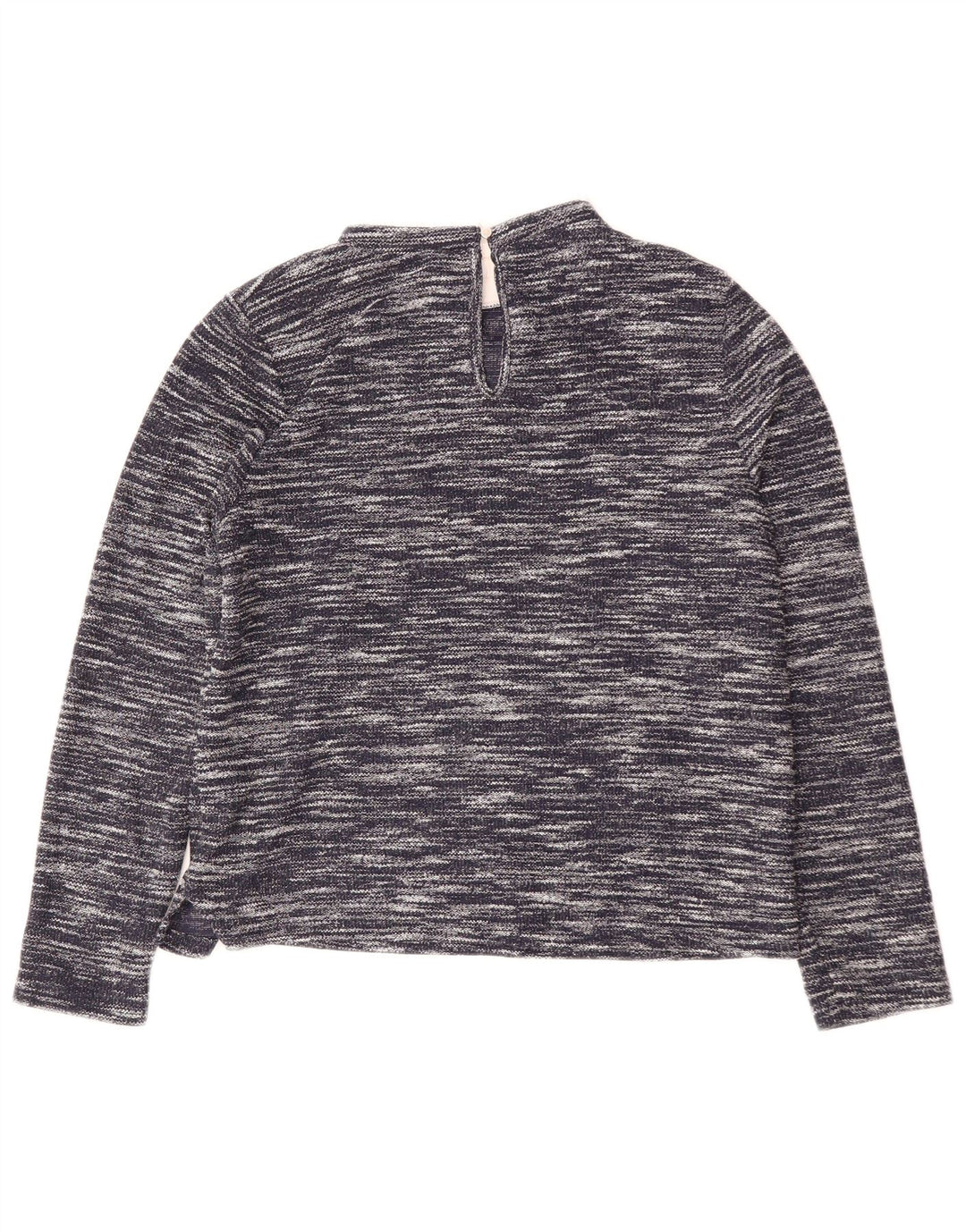Oasis Womens Long Sleeve Blouse Top UK 14 Medium Navy Blue Flecked