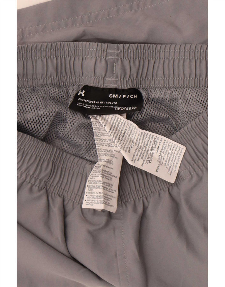 Under Armour Mens Heat Gear Graphic Sport Shorts Small  Grey Polyester