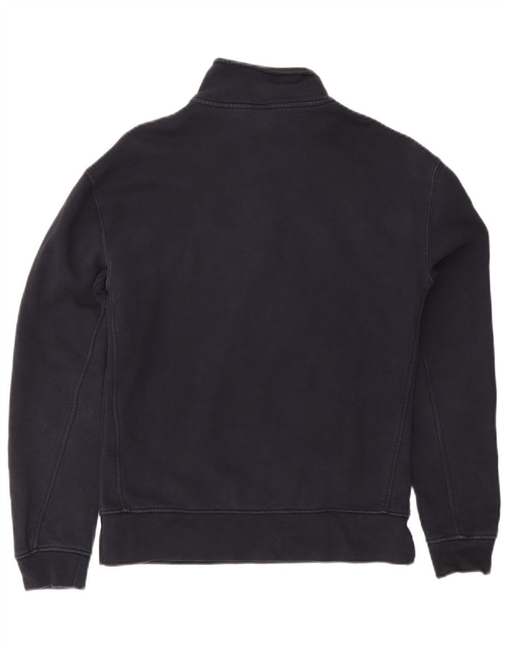 Zara Womens Zip Neck Sweatshirt Jumper UK 10 Small Navy Blue