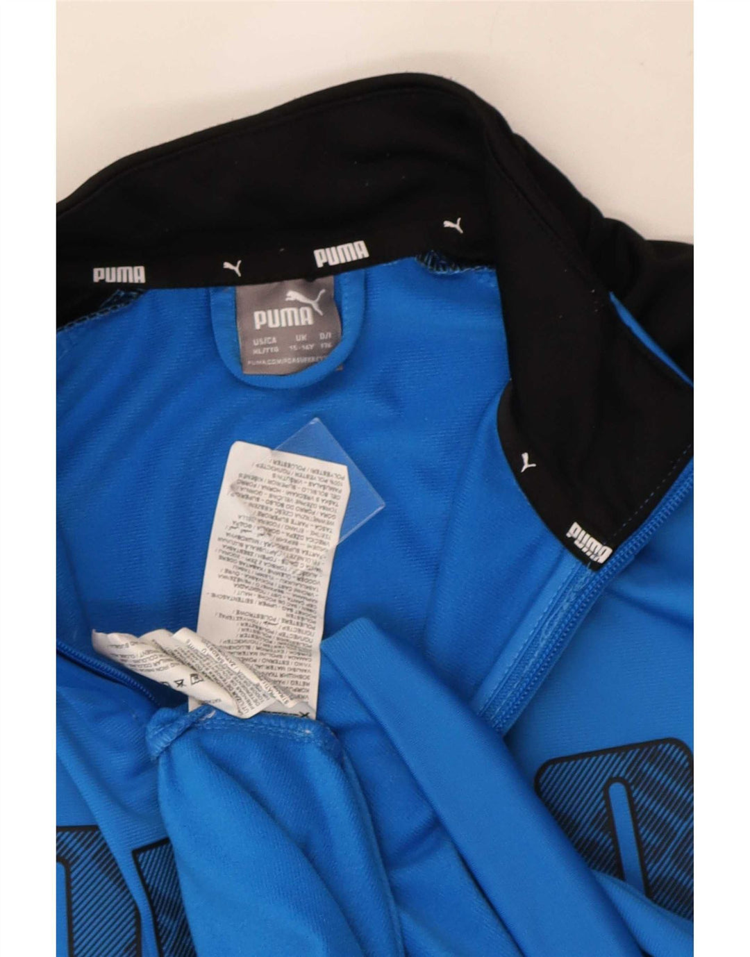 Puma Boys Graphic Tracksuit Top Jacket 15-16 Years Blue Colourblock