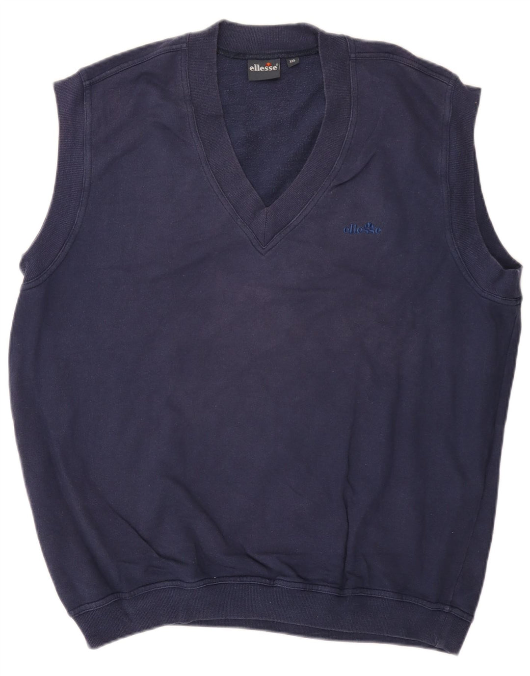 Ellesse Mens Sleeveless Sweatshirt Jumper 2XL Navy Blue Cotton