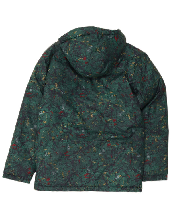 Columbia Boys Hooded Padded Jacket 14-15 Years Large Green Camouflage