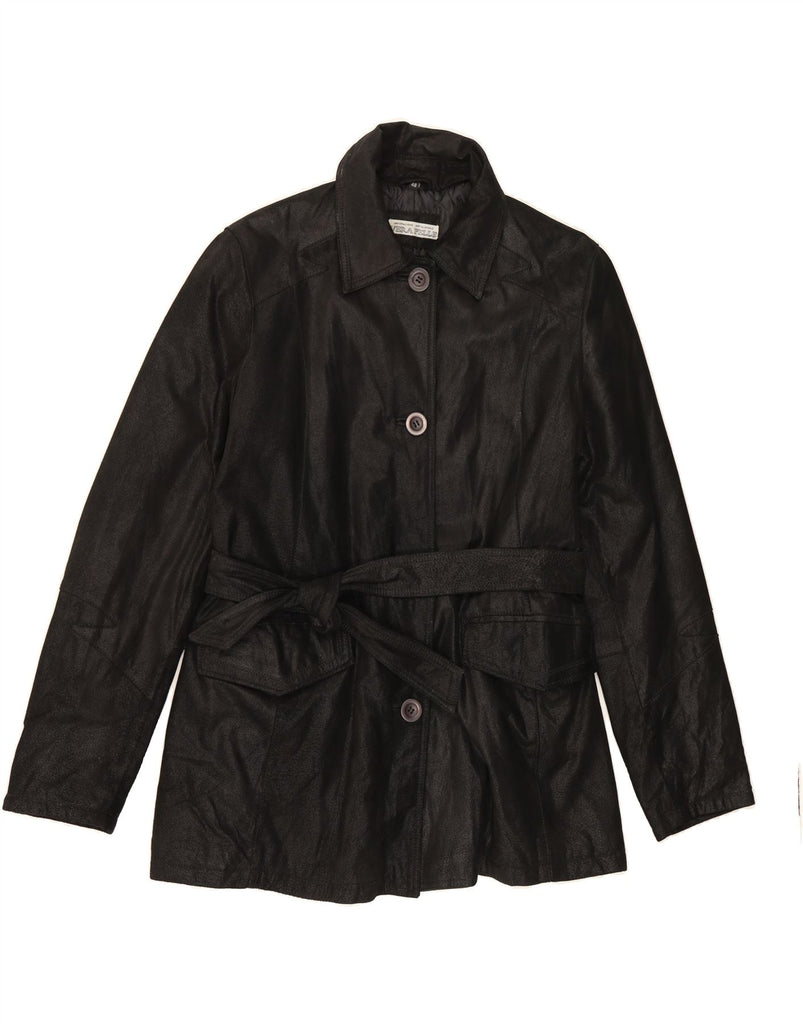 LAVORAZIONE ARTIGIANALE Womens Leather Jacket IT 48 XL Black Leather Vintage Lavorazione Artigianale and Second-Hand Lavorazione Artigianale from Messina Hembry 