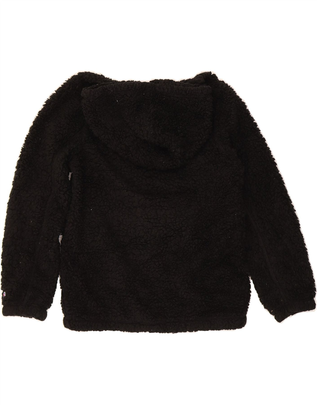 CHAMPION Womens Hooded Fleece Jumper UK 14 Large Black Polyester Vintage Champion and Second-Hand Champion from Messina Hembry 
