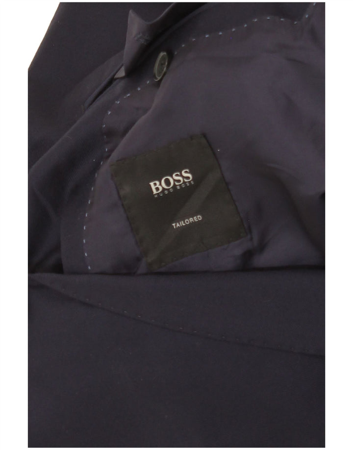 Hugo Boss Mens Tailored 2 Button Blazer Jacket UK 36 Small Navy Blue