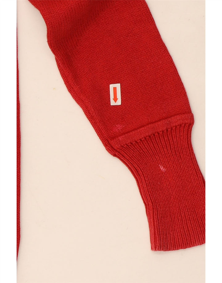 Zara Womens Roll Neck Jumper Sweater UK 14 Medium Red Cotton