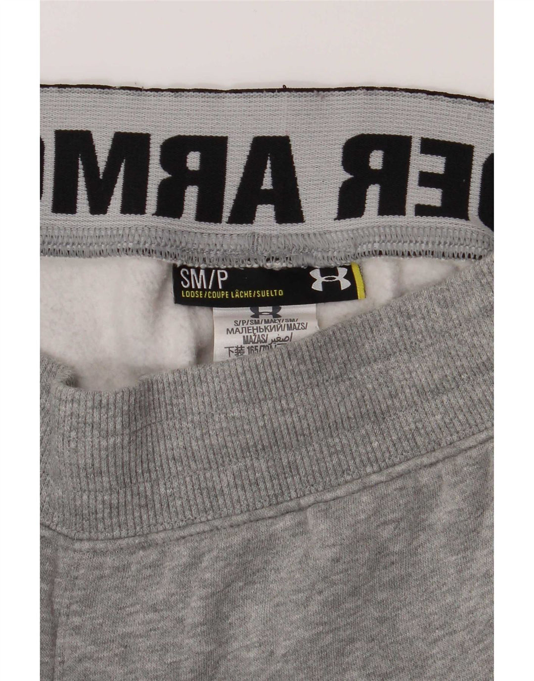 Under Armour Mens Loose Fit Tracksuit Trousers Small Grey Cotton
