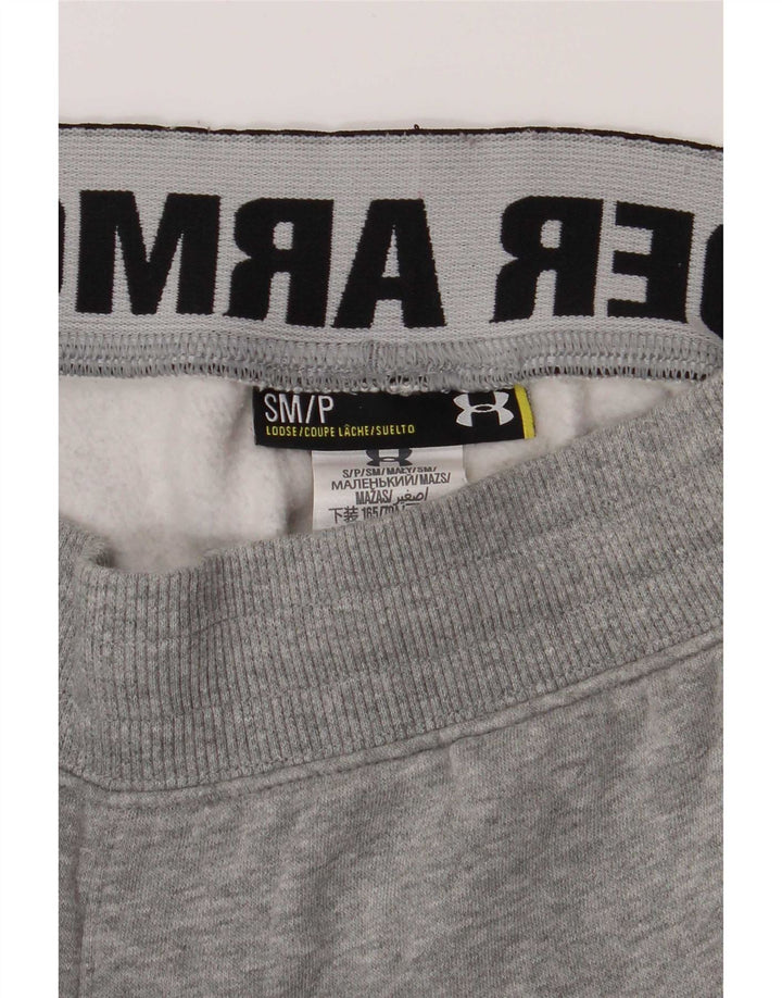 Under Armour Mens Loose Fit Tracksuit Trousers Small Grey Cotton