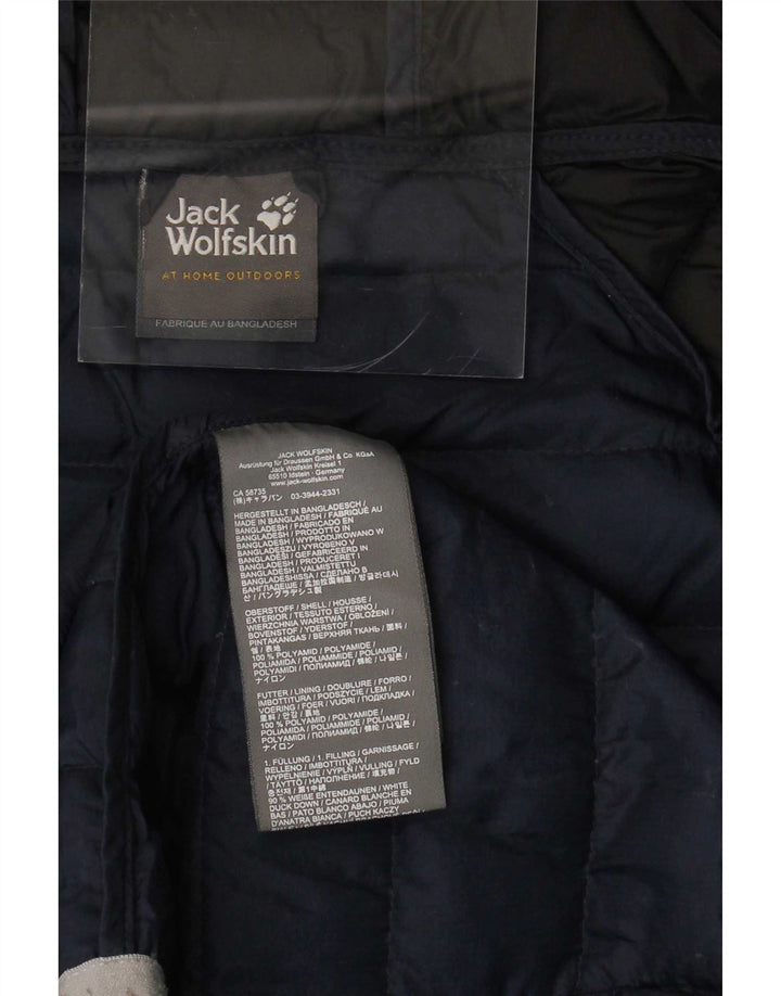 Jack Wolfskin Womens Padded Jacket UK 12 Medium Navy Blue Colourblock