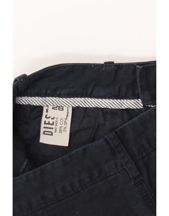 Diesel Womens Chino Shorts W26 Small Navy Blue Cotton