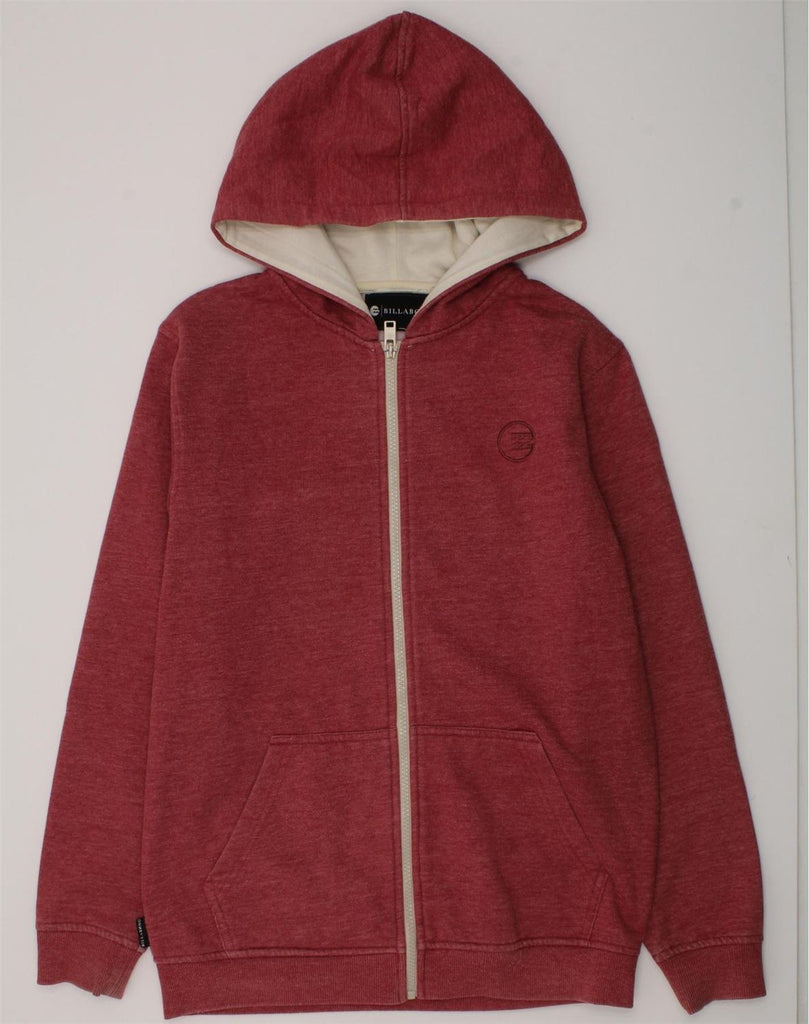 BILLABONG Girls Zip Hoodie Sweater 13-14 Years Red Cotton | Vintage Billabong | Thrift | Second-Hand Billabong | Used Clothing | Messina Hembry 