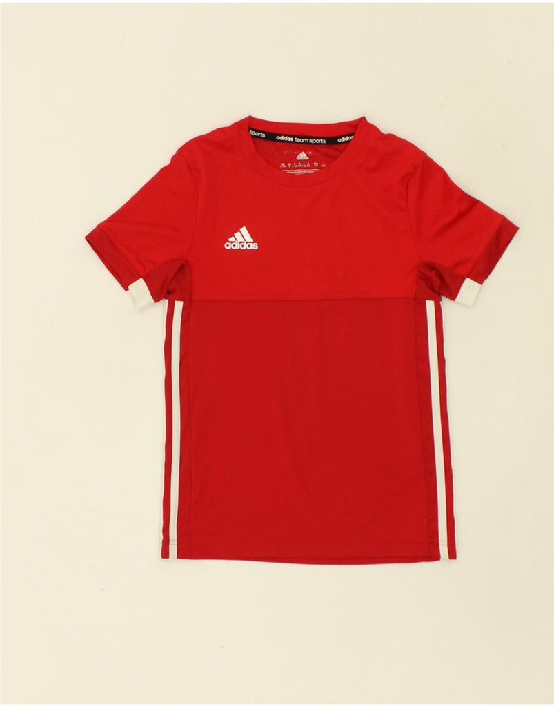 ADIDAS Boys T-Shirt Top 9-10 Years Red Polyester | Vintage Adidas | Thrift | Second-Hand Adidas | Used Clothing | Messina Hembry 