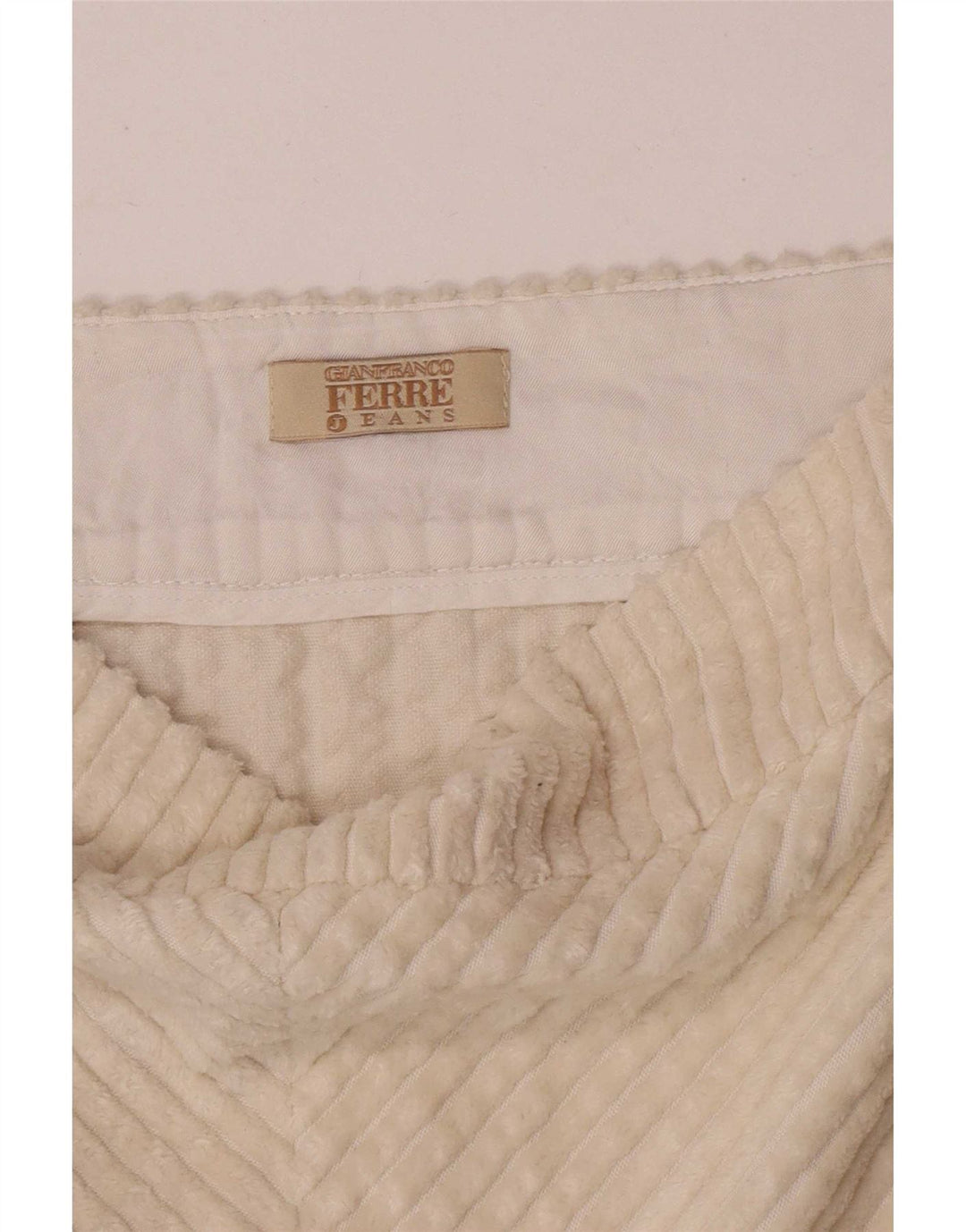 Gianfranco Ferre Womens Corduroy Skirt W30 Medium Off White
